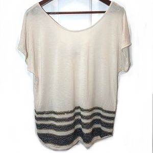 Club Monaco sequin scoop neck blouse